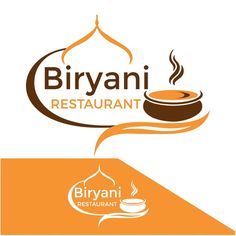 the logo for biyani restaurant, which is located in an orange and white background