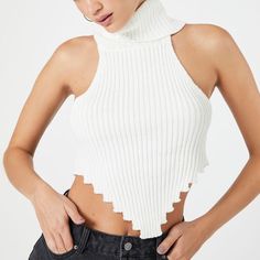 Brand: Forever 21 Size: Small Color: White Condition: Brand New Material: 61% Cotton, 39% Acrylic **Tag Still On** Trendy White Stretch Knit Top, Trendy Turtleneck Top With Ribbed Neckline, Trendy White Ribbed Crop Top, White Trendy Turtleneck Top, Trendy Stretch Knit Top With High Neck, Trendy White Turtleneck Top, Trendy Stretch High Neck Knit Top, Trendy Fitted Turtleneck Knit Top, Trendy Winter Crop Knit Top