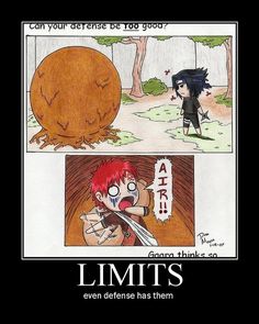 an anime comics page with the caption that reads, limits even defense has them