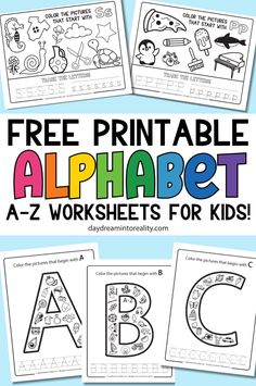 free printable alphabet worksheets for kids with the letters a - z in them