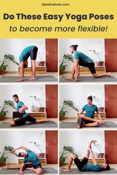 a man doing yoga poses to become more flexible