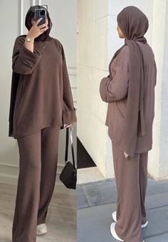 Ensemble Hijab, Cute Hijabi Outfits, Muslim Girl Outfits, Brunch Outfit Winter, Simple Work Outfits, Fashion Top Outfits, Hijab Chic, Embroidery Designs Fashion