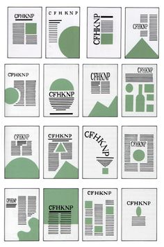 several different types of paper with the words china on them in black and green colors