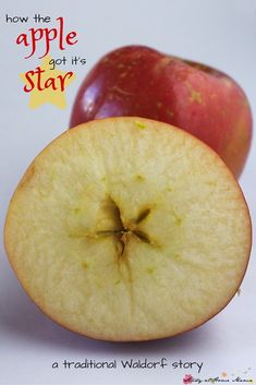 an apple cut in half with the words how the apple got it's star