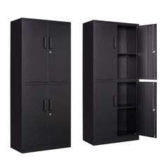 PRICES MAY VARY. 『HIGH QUALITY MATERIAL』:Whole-in-one reinforced heavy duty metal frame, load capacity up to 180lbs per shelf solid and strong.Environmental protection powder, scratch resistance and rust-resistance.Our metal storage cabinets are made of heavy gauge cold-rolled steel plate, sturdy and durable 『Practical Design』:Our tall metal cabinet equipped with lock and 2 adjustable shelves to provide adaptability and convenience. High-grade lock picking to secure valuables, two keys are inclu Metal Garage Storage Cabinets, Locking Storage Cabinet, Metal Storage Cabinet, Lock Picking, Steel Storage Cabinets, Home Office Cabinets, Utility Cabinets, Steel Garage, Metal Storage Cabinets