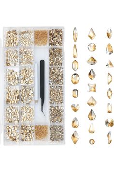 8280Pcs Champagne Gold Nail Rhinestones Crystals Multi Sized Shaped Nail Round Beads Glass Gems Rhinestones for Nail Art DIY Crafts Jewelry Glass Gems, Diy Crafts Jewelry, Gold Nails, Rhinestone Nails, Nail Art Diy, Champagne Gold, Round Beads, Crystal Rhinestone