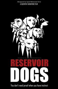 reservoirour dogs movie poster with black background