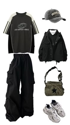 Tomboy Clothing Style, Tomboy Autumn Outfits, Tomboy Streetwear Outfits, Goth Tomboy Outfit, Y2k Tomboy Outfits, Outfit For Tomboy, Edgy Clothing Style, Tomboy Dressy Outfits, Winter Tomboy Outfits