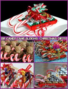 candy cane sleighs and christmas gifts