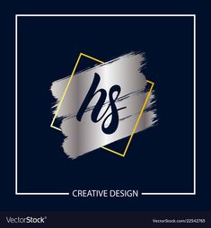 the logo for creative design on a dark background with gold and silver paint strokers