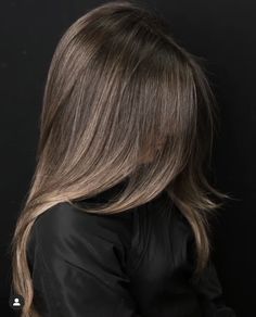 Ash Brunette Highlights, Ash Brown Hair Shoulder Length, Light Brown Lived In Hair, Glaze Colors For Hair, Midlength Haircuts Thick Hair, Subtle Teasy Lights Brunette, Ash Brown Balayage Straight Hair, Hair Inspo Highlights Brunettes, Ash Brown With Babylights