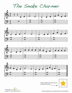 the snake charm sheet music for children