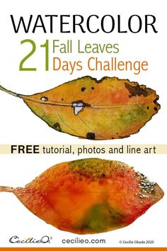 watercolor fall leaves with text overlay that says 21 days challenge