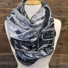 Fringe Boston Square Scarf. Fashion And Function. Trendy Black Square Silk Scarf, Abstract Scarf, Cable Knit Scarf, Rainbow Scarf, Leopard Scarf, Polyester Scarf, Black & White Jacquard Scarf, Scarf Fashion, Silky Scarf