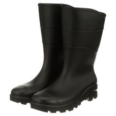 Keep your feet protected in wet places, after the flood, and during the clean-up with this pair of All Purpose Rubber Rain and Work Boots. These pull-on, over-the-foot boots have a versatile design suited for many uses. These boots will keep your feet dry and safe in many applications including: pool cleaning, gardening, yard work, flooded basements / garages, washing your car or your dog, barn and farm work, septic work and more. Made of durable sealed PVC that is easy to clean and maintain while also withstanding rough conditions and repeated use. They repel muddy and mucky environments. The boot has been designed to fit large, over the foot with a sock; consider sizing down vs. your normal shoe size. Perforated bands make it easy to shorten the boots, if desired. Rugged tractor lug outs Insulated Rubber Boots, Wide Calf Rain Boots, Girls Rain Boots, Garden Boots, Short Rain Boots, Foot Socks, Womens Rain Boots, Rubber Boot, Office Shoes