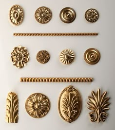 several different types of decorative knobs and pulls