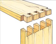 several pieces of wood are shown in this drawing