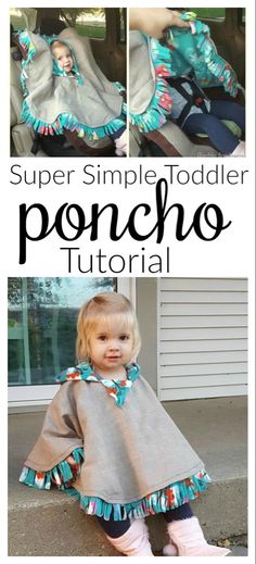 Car Seat Poncho Tutorial, Toddler Poncho, Car Seat Poncho, Fleece Poncho, Beginner Sewing Projects Easy, Leftover Fabric, Sewing Projects For Beginners, Sewing Skills, Diy Couture