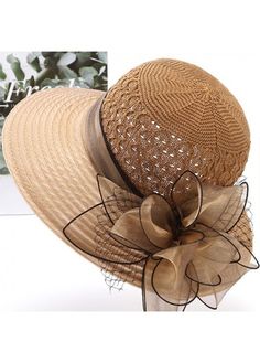 Color:Dark Camel;Package Contents:1 X Hat; Elegant Dresses Plus Size, Pink Sunflowers, Western Hat, Leather Hat, Shirt Tunic Top, Hat Ideas, Leather Hats, Flower Detail, Plant Print