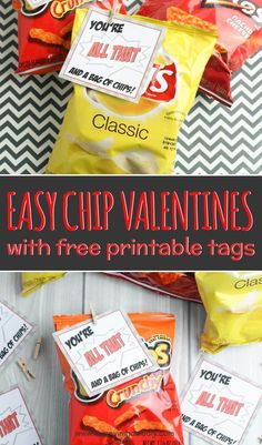 valentine's day treat bag with free printable tags for the kids to make