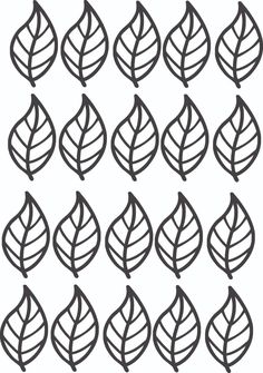 black and white leaves are shown in this pattern, which is very similar to each other