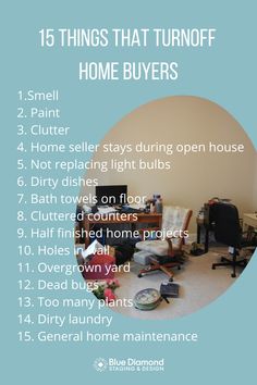 the top ten things that turn off your home buyer's list is shown here