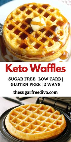 the keto waffles are ready to be cooked in the oven and eaten