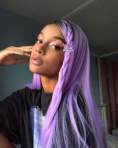 Purple Hair Black Women, Purple Hair Tumblr, Dyed Hair Black Women, Hair Goals Curly, Hair Colors Black Women, Box Braid Ideas, Pastel Purple Hair, Pink Purple Hair, Hair Black Women