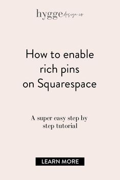 how to enable rich pins on squarespace