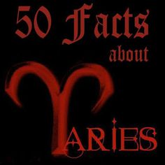 an image of the zodiac sign for aries on a black background with red lettering