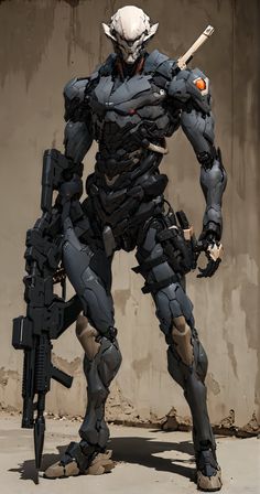 Robot Soldier Art, Mech Armor Concept Art, Combat Robot Concept Art, Cyberpunk Robot Art, Mech Suit Art, Futuristic Robot Concept Art, Robot Villain, Scifi Armor, Robot Warrior