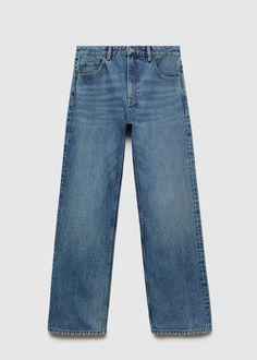 Odette low-rise wideleg jeans - Women | MANGO USA Mango Jeans, Jean Straight, Denim Style, Straight Fit Jeans, Blake Lively, Edgy Outfits, Mid Rise Jeans, Casual Style Outfits, Denim Fashion