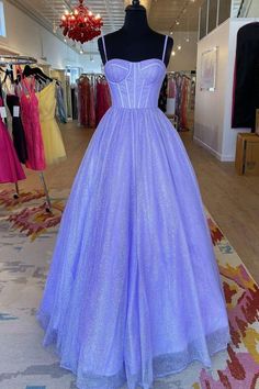 A-Line Lavender Shiny Tulle Prom Dress Outfits For Girls Tulle Prom Dress Long, Sparkle Prom Dress, 2023 Prom, Prom Dress Long, Prom 2024, Dream Dresses, Evening Dress Fashion, فستان سهرة, Dress Inspo