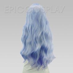 Ice Blue Wavy Lolita Wig Iris is a beautiful 30" long Ice Blue wavy lolita wig perfect for creating a wide variety of styles. While this wig is suited for lolita, it's also great for things such as cosplay, costuming, or even casual daily wear. Straight bangs reaching eyebrow make wearing this wig hassle free, while simultaneously offering enough length for trimming and styling. This Ice Blue wavy lolita wig comes pre-styled with loose, flowing curls and our tangle-resistant fiber makes maintena Hair Inspired, Light Blue Hair, Straight Bangs, Full Hair, Bouncy Curls, Dye My Hair, Long Straight Hair, Loose Curls, Mermaid Hair