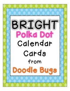 the bright polka dot calendar cards from doodle bugg are available for purchase on amazon