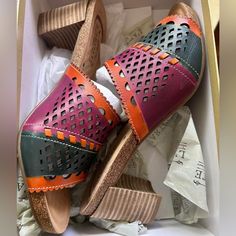 Brand New In Box Beautiful Italian Leather Sandals Size 10.5/11 Smoke Free/Pet Free Home Coach Shoes Women, Italian Leather Sandals, Birkenstock Madrid Big Buckle, Artistic Shoes, Double Strap Sandals, Women Platform Sandals, Block Sandals, Clog Sandals, Sport Sandals