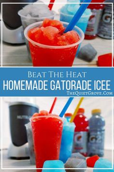 the homemade gatorade ice is ready to be eaten