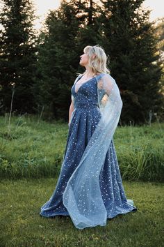 Made to order 6 weeks to make Feyre's Starfall Gown from ACOTAR series Model wearing size S/M, or size 8.  I will need your size and measurements Starfall Gown, Starfall Dress, Crochet Lacy Scarf, Lacey Scarf, Lacy Scarf, Custom Robes, Womens Costumes, Trendy Outfits For Teens, Women's Costumes