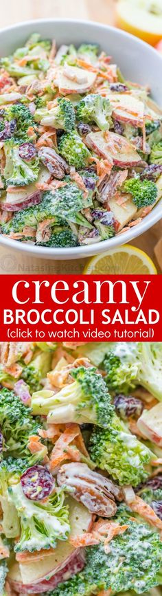 this creamy broccoli salad is loaded with lots of fresh vegetables and has an amazing flavor