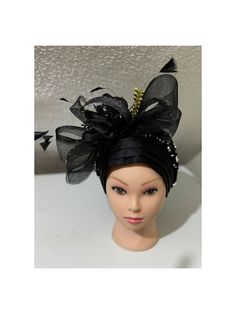 Black fascinators with feathers, polyester, gold beard, silver sequin, flower, ribbon, sinamay. Perfect and comfortable for a wedding, tea party or any other special occasion or event. Handmade & available in other colours. Spring Party Feather Trim Fascinator, Summer Party Feather Trim Fascinator, Summer Party Fascinator With Feather Trim, Gatsby Style Black Fascinator For Parties, Black Gatsby Style Fascinator For Party, Black Gatsby Fascinator For Parties, Black Gatsby Style Party Fascinator, Black Spring Party Headpiece, Black Headpieces For Spring Party