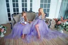 Very beautiful purple mother daughter matching dress for unforgettable moments! We are glad to welcome you in our atelier! We offer a complete set of matching dresses for a mother and daughter. All of the dresses in our shop are made based on your individual measurements. It is personally sewn by our seamstress on professional and modern equipment. We guarantee very high quality of sewing. We take into account all of your wishes when we craft our designs. They will fit and look much better than Mommy And Me Matching Tulle Skirts, Mommy And Me Purple Dresses, Mother And Daughter Tulle Dress, Mother And Daughter Ball Dress, Mom Daughter Matching Dresses Silk, Mother And Daughter Dresses Gowns, Mom And Daughter Dresses Indian Gown, Mommy And Me Outfits Dresses, Dresses For Birthday