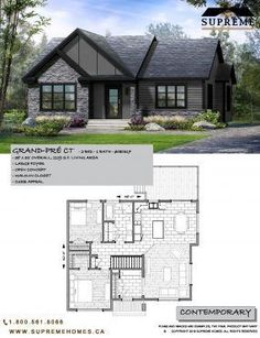 the floor plan for this craftsman home