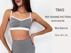 PDF Digital sewing pattern bra. Instant Download | Ready to cut and sew. After payment, we will send you pdf sewing patterns and tutorial. You only need to choose the size. Cotton Bra Sewing Pattern, Sports Bra Sewing Pattern, Bra Sewing Pattern, Bra Sewing, Cotton Bra, Cotton Bras, Pdf Sewing Patterns, Sewing Pattern, Beauty Book