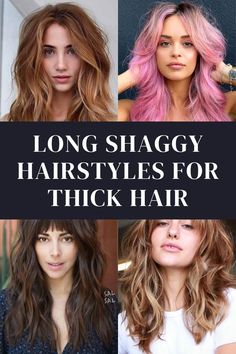 long shaggy hairstyles for thick hair - straight, curly, wavy and other Really Thick Hair, Long Shaggy Hairstyles, Haircut Thick Wavy Hair, Thick Wavy Haircuts, Long Shaggy Haircuts, Long Wavy Haircuts, Corte Shaggy, Layered Thick Hair, Shaggy Hairstyles