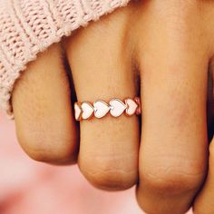 Fairytale Love, Pink Heart Rings, Diy Ring, Heart Band, Ring Rosegold, Word Love, Romantic Jewellery, Jewelry Safe, Rose Gold Heart