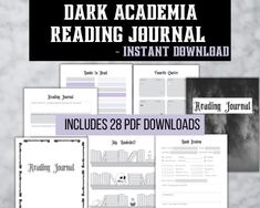 the dark academy reading journal instant