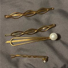 4 Gold Hair Clips -Bobby Pin Style -Never Worn Gold Hair Clips, Gold Clips, Bobby Pin, Gold Hair, Hair Barrettes, Clip Ins, Barrettes, Bobby Pins, Hair Clips