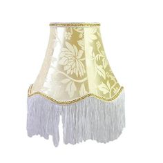 a lamp shade with fringes and flowers on it