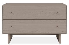 a wooden dresser with two drawers and one drawer