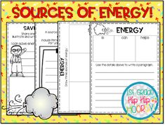 the source of energy worksheet for students to help them learn how to use it